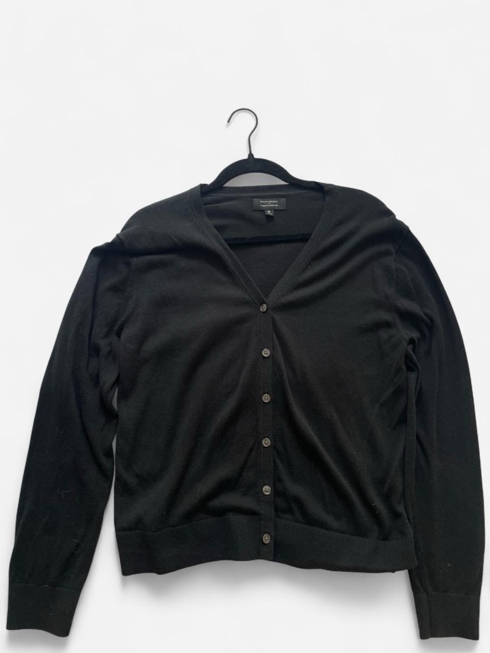 Banana Republic Women's Black V-Neck Button Cardigan Sweater
